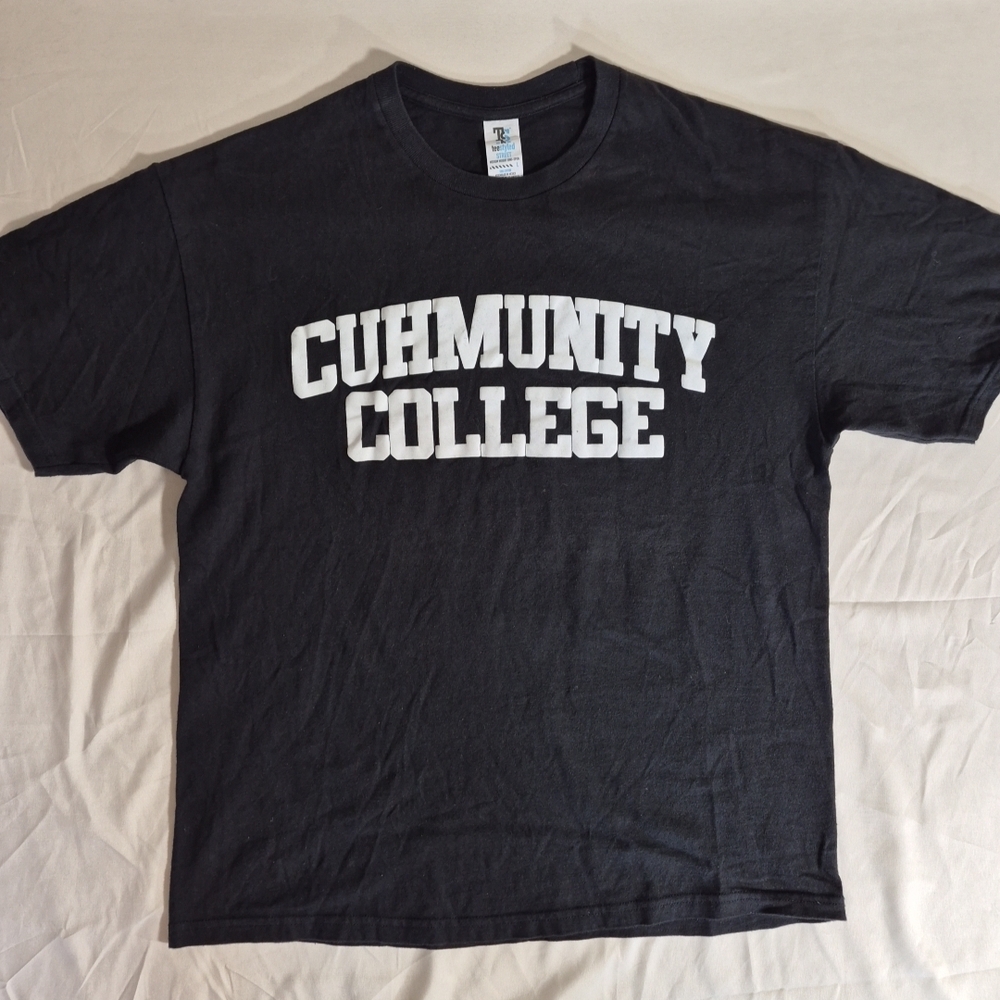 Unbranded Black 'Cuhmunity College' Short Sleeve Graphic Tee